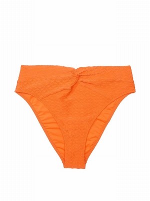 Orange Victoria Secret Sunset Orange Fishnet High Leg Bikini Bottom | SACNW1089