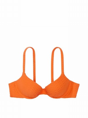 Orange Victoria Secret Sunset Orange Fishnet Padded Bikini Top | ZOYDN6185