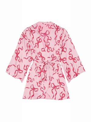 Pink Victoria Secret Bows Satin Robe Nightwear | GEFAY9168