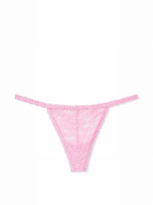 Pink Victoria Secret Bubble G String Lace Underwear | UXCZM2398