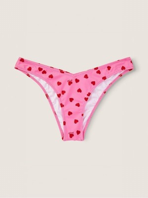 Pink Victoria Secret Dreamy Heart V Front Itsy Bottom Bikini Bottom | NJDWQ0893