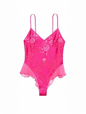 Pink Victoria Secret Forever Archive Burnout Onepiece Lingerie | UAZQL3620
