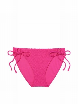 Pink Victoria Secret Forever Fishnet Tie Side Bikini Bottom | EQVMZ0485