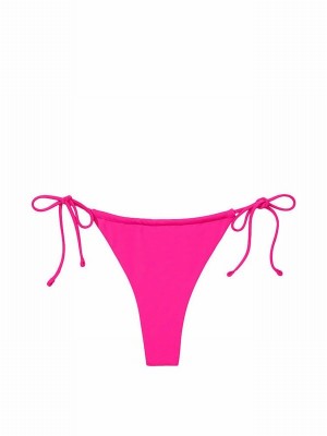 Pink Victoria Secret Forever Tie Side High Leg Bikini Bottom | QAMCJ8345