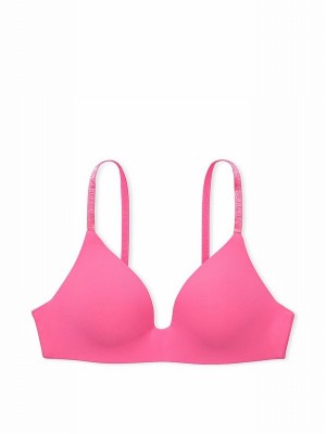 Pink Victoria Secret Hollywood Rib Non WiLightly Lined Bras | IXEUK3528