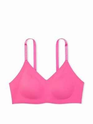 Pink Victoria Secret Hollywood Silicone Lightly Lined Loungelette Bras | YRVGD1645