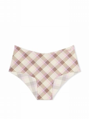 Pink Victoria Secret Moonstone Plaid Cheeky No Show Lace Trim Hipster Underwear | YRTOA1253