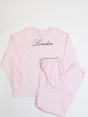 Pink Victoria Secret Petal London Cotton Long Nightwear | XEYSA0683