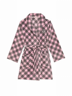Pink Victoria Secret Pretty Blossom Fave Plaid Cosying Gown Nightwear | JCLNB6925