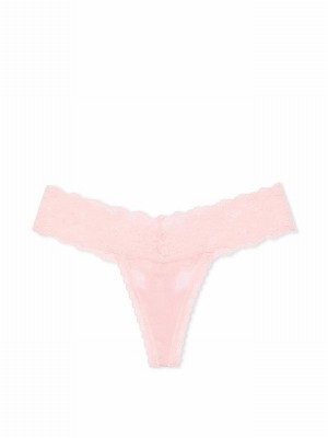 Pink Victoria Secret Pretty Blossom Sequins Thong Mesh Underwear | NFEGM8623