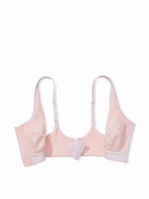 Pink Victoria Secret Purest Front Fastening Post Surgery Unlined Bras | IQMKE3502
