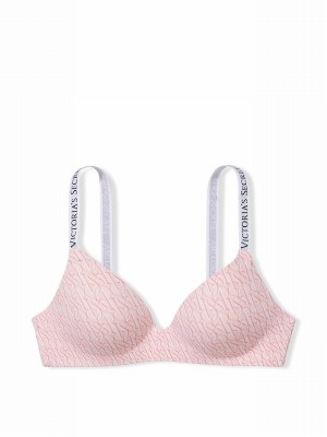 Pink Victoria Secret Purest Geo Logo Non WiLightly Lined Bras | REGUK6159