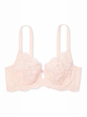 Pink Victoria Secret Purest Lace Full Cup Bras | SNAIH8542