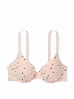 Pink Victoria Secret Purest Logo Demi Lightly Lined Bras | JUTFM2705