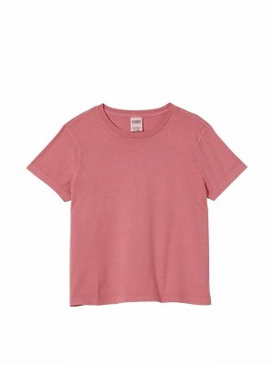 Pink Victoria Secret Soft Begonia Sleeve Dreamer T Shirts | RDSVB7612
