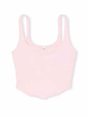 Pink Victoria Secret Tulip Cotton Cami Top Tops | CQZHS9136