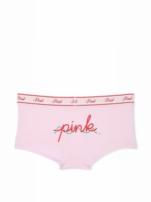 Pink Victoria Secret Tulip Lights Graphic Cotton Logo Underwear | HECLZ1403