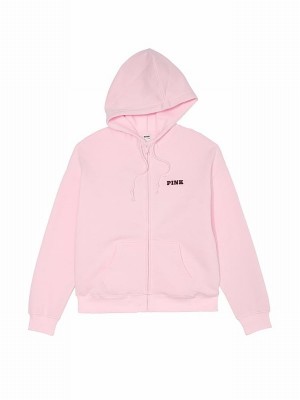 Pink Victoria Secret Tulip Zip Up Fleece Hoodie | LFNBE5370