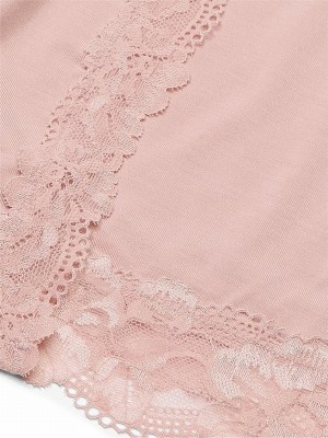 Pink Victoria Secret Zinc Modal Lace Trim Robe Nightwear | JZWSG2485