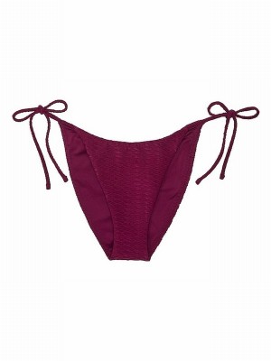 Pink / Dark Red Victoria Secret Rouge Fishnet Tie Side High Leg Bikini Bottom | HSIAC9758