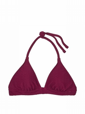 Pink / Dark Red Victoria Secret Rouge Fishnet Halter Bikini Top | FBKVW9562