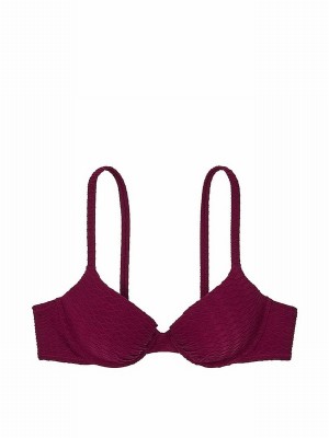 Pink / Dark Red Victoria Secret Rouge Fishnet Padded Bikini Top | BNXTJ2590