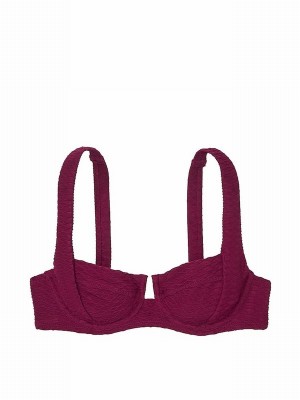 Pink / Dark Red Victoria Secret Rouge Fishnet Balcony Bikini Top | BALPE3579