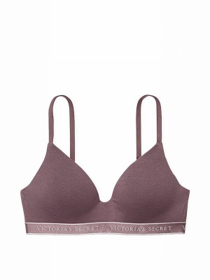 Pink / Purple Victoria Secret Cocoa Blush Logo Band Non WiLightly Lined Bras | DPYMV9374