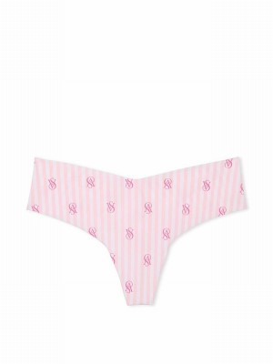 Pink / Stripes Victoria Secret Pretty Blossom Thong Underwear | GEICR6584