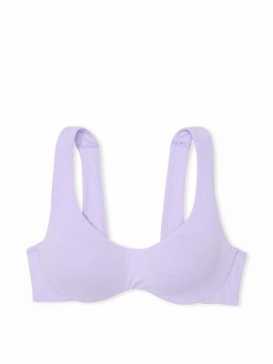 Purple Victoria Secret Cloud Cotton Unlined WiBralette Bras | IQFJX7806