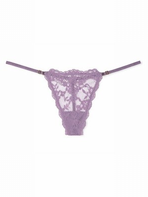 Purple Victoria Secret Frozen Plum Lace G String Underwear | IVDJY0946
