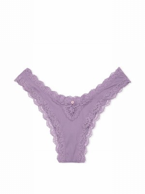 Purple Victoria Secret Frozen Plum Lace Trimzilian Underwear | HLIFN2473