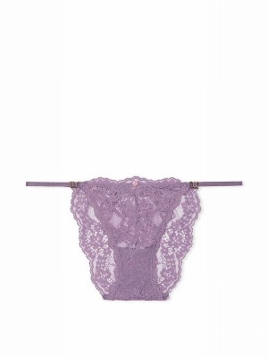 Purple Victoria Secret Frozen Plum Lace Bikini Underwear | UNMBI9502