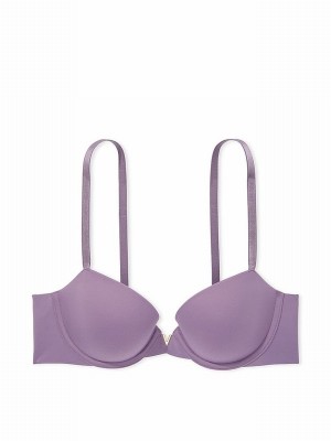 Purple Victoria Secret Frozen Plum Lightly Lined Demi Smooth Bras | FQAWX9417