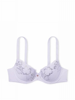 Purple Victoria Secret Lucky Lilac Lace Demi Bras | ACEFZ4358