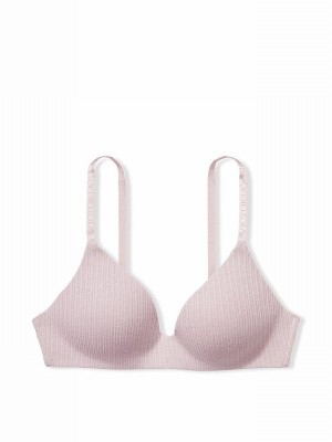 Purple Victoria Secret Pale Plum Ribbed Non WiLightly Lined Bras | NKOUH5874