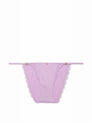Purple Victoria Secret Silky Lilac Lace Trim Bikini Underwear | UAESW8692