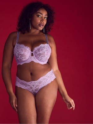 Purple Victoria Secret Silky Lilac Lace Full Cup Bras | QEIUR6841