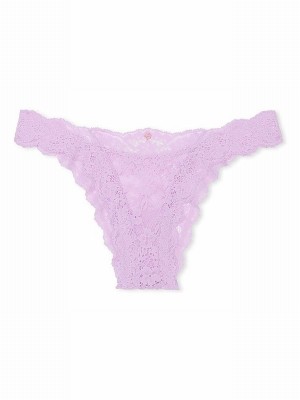 Purple Victoria Secret Silky Lilac Lacezilian Underwear | KHRFI2749