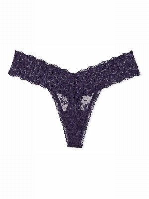 Purple Victoria Secret Stained Glass Sequins Thong Underwear | WHNXF5473