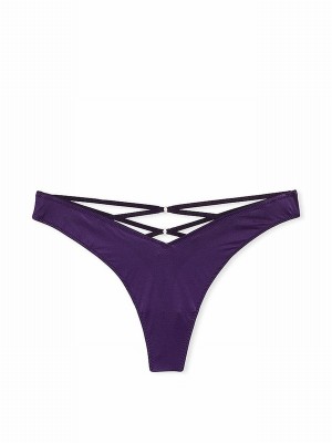 Purple Victoria Secret Stained Glass Thong Underwear | CYIVK6713