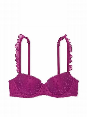 Purple Victoria Secret Thriller Balcony Star Chaser Lace Bras | LTQCE5826