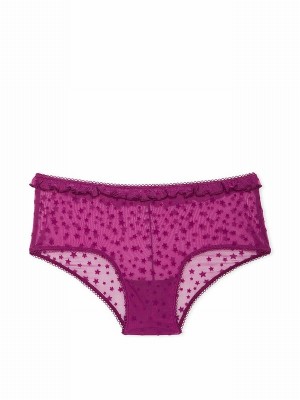 Purple Victoria Secret Thriller Cheeky Star Chaser Lace Underwear | ELONB6731
