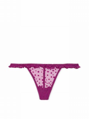 Purple Victoria Secret Thriller G String Star Chaser Lace Underwear | ORVKB0529
