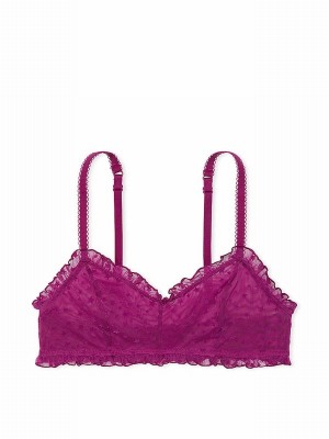 Purple Victoria Secret Thrillerlette Star Chaser Lace Unlined Bras | AMKXC8265