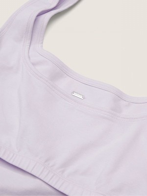 Purple Victoria Secret Whisper Cotton Contour Crop Top Tops | ANLMU3497