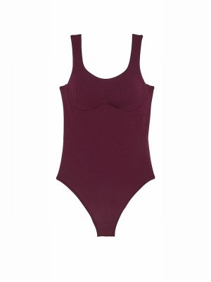Purple / Rose Victoria Secret Cotton Bodysuit Lingerie | GMDYK0854
