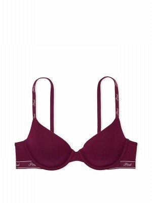 Purple / Rose Victoria Secret Cotton Logo Bras | RCPEA1260