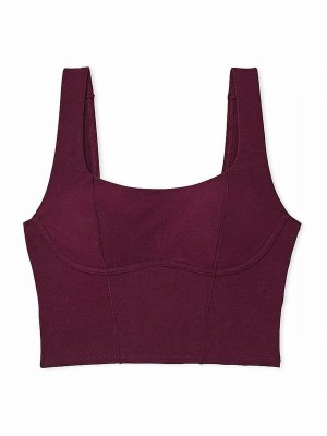 Purple / Rose Victoria Secret Cotton Scoop Top Sports Bra | DWCUJ2503