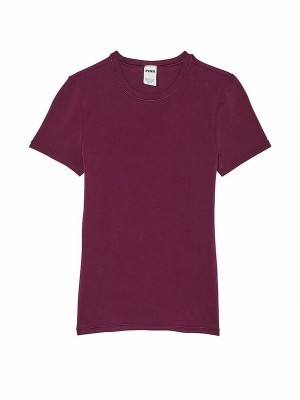 Purple / Rose Victoria Secret Cotton T Shirts | ZWYMQ9420